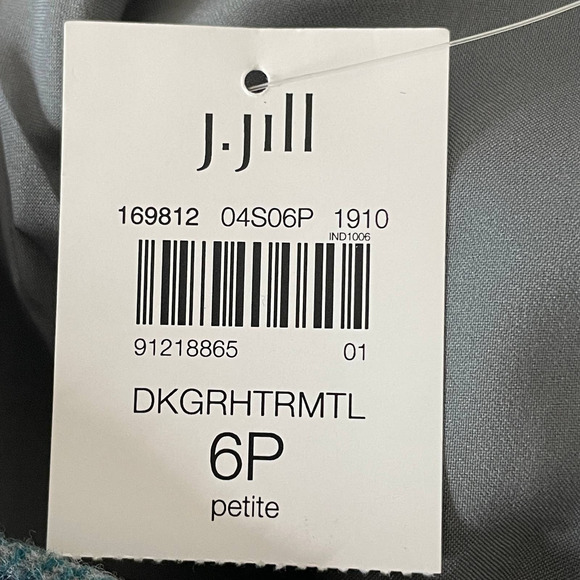 J Jill Women's Plaid Fringe Wool Blend Pencil Skirt Size 6P - Picture 6 of 6